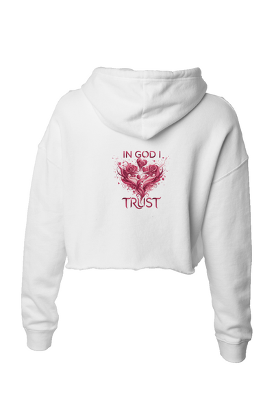 In God I Trust Pink Lightweight Crop Hoodie