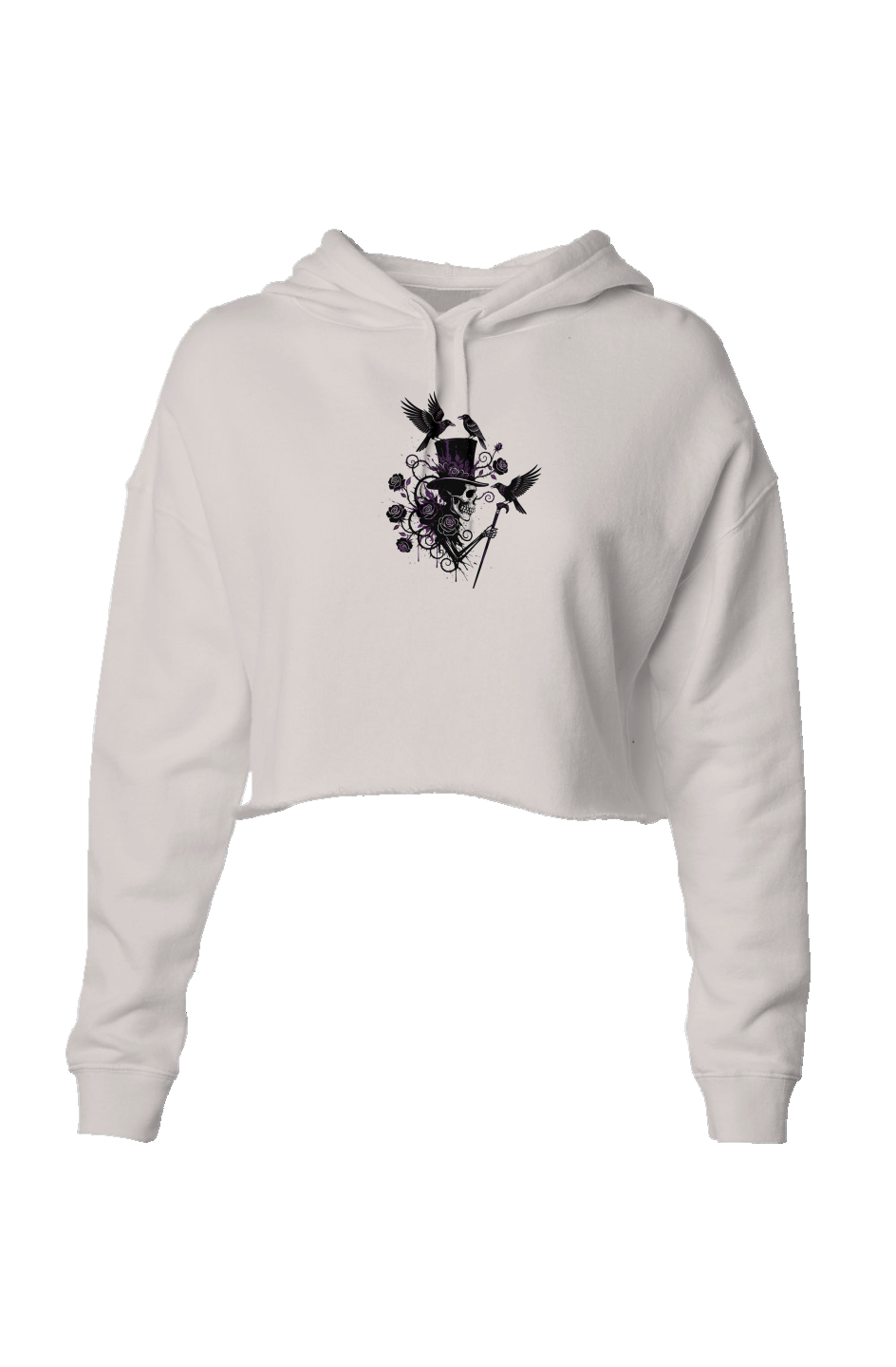 Top Hat Skeleton Lightweight Crop Hoodie