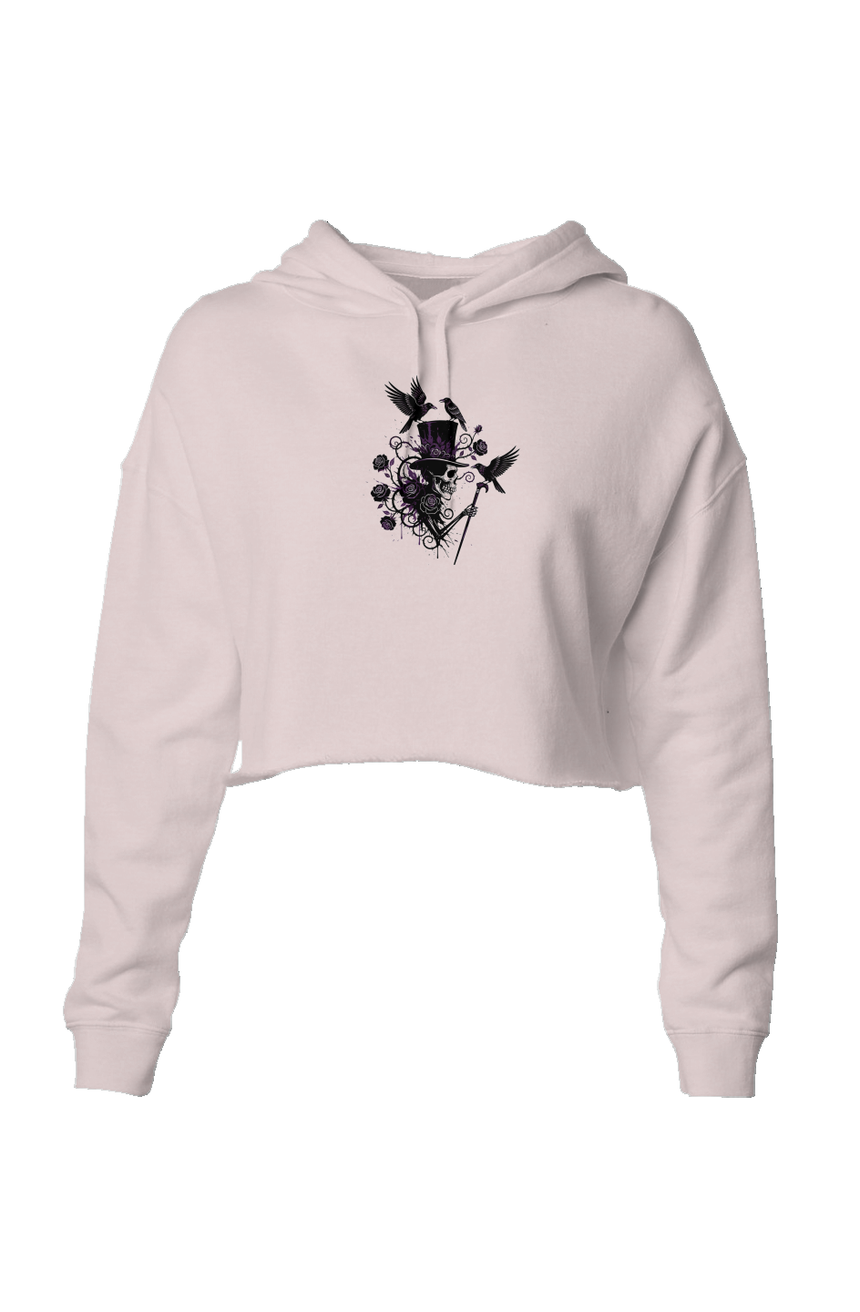 Top Hat Skeleton Lightweight Crop Hoodie
