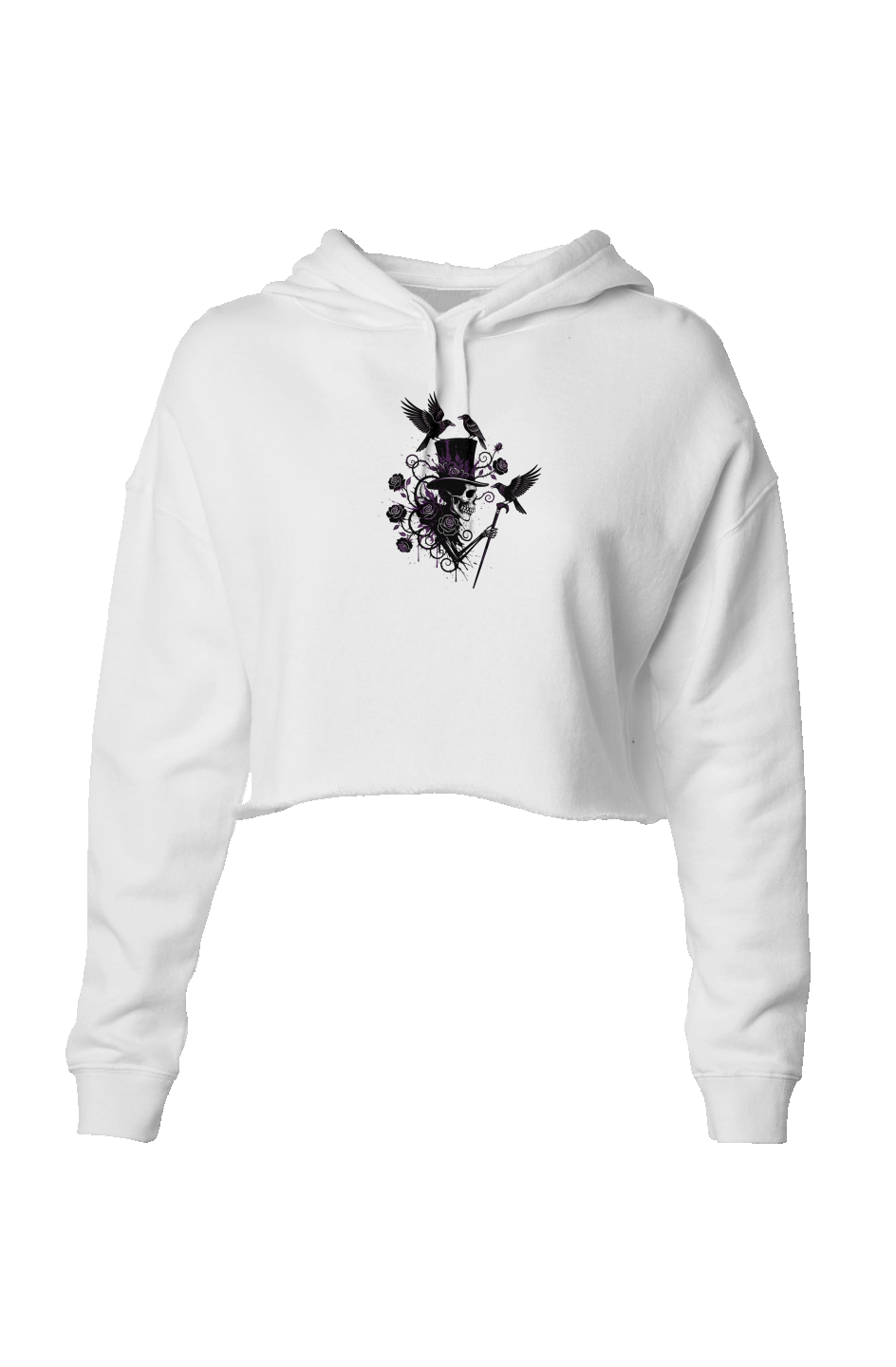 Top Hat Skeleton Lightweight Crop Hoodie
