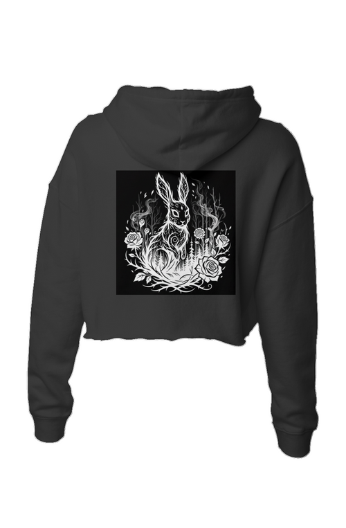 Black Rabbit Lightweight Crop Hoodie