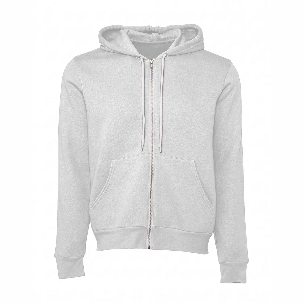 Black and White Leaves Zip Hoodie