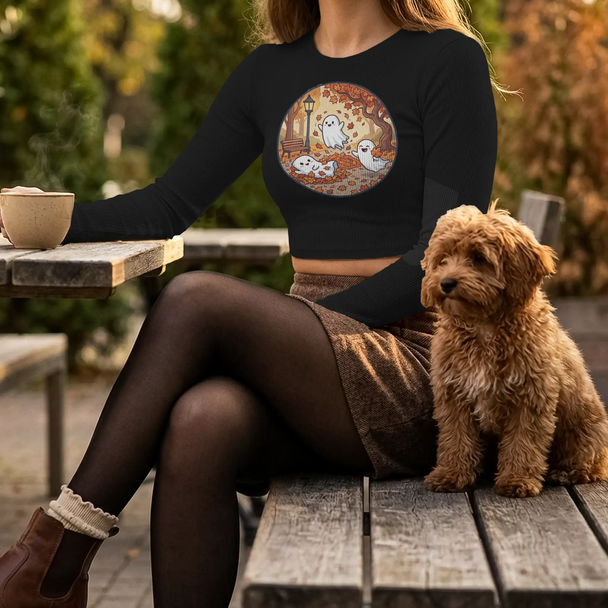Spectral Fall Fun Long Sleeve Crop Top