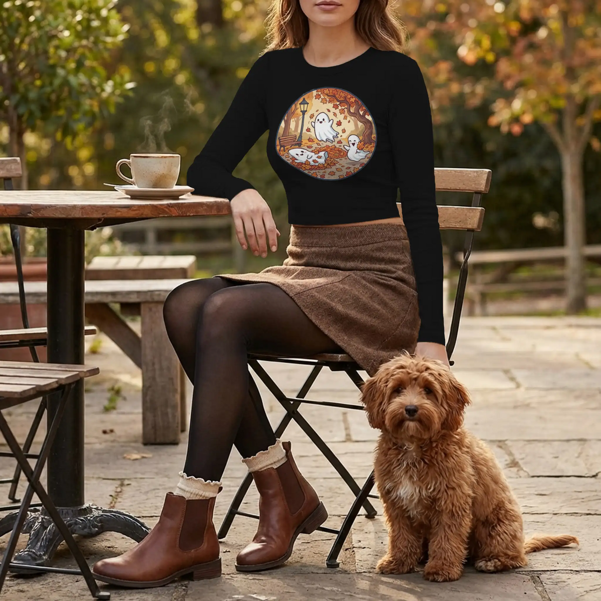 Spectral Fall Fun Long Sleeve Crop Top