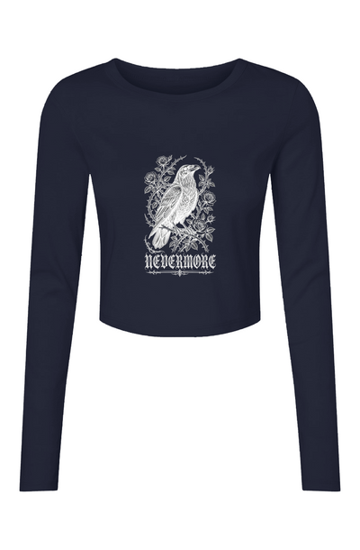 Nevermore Women's Long Sleeve Crop Top