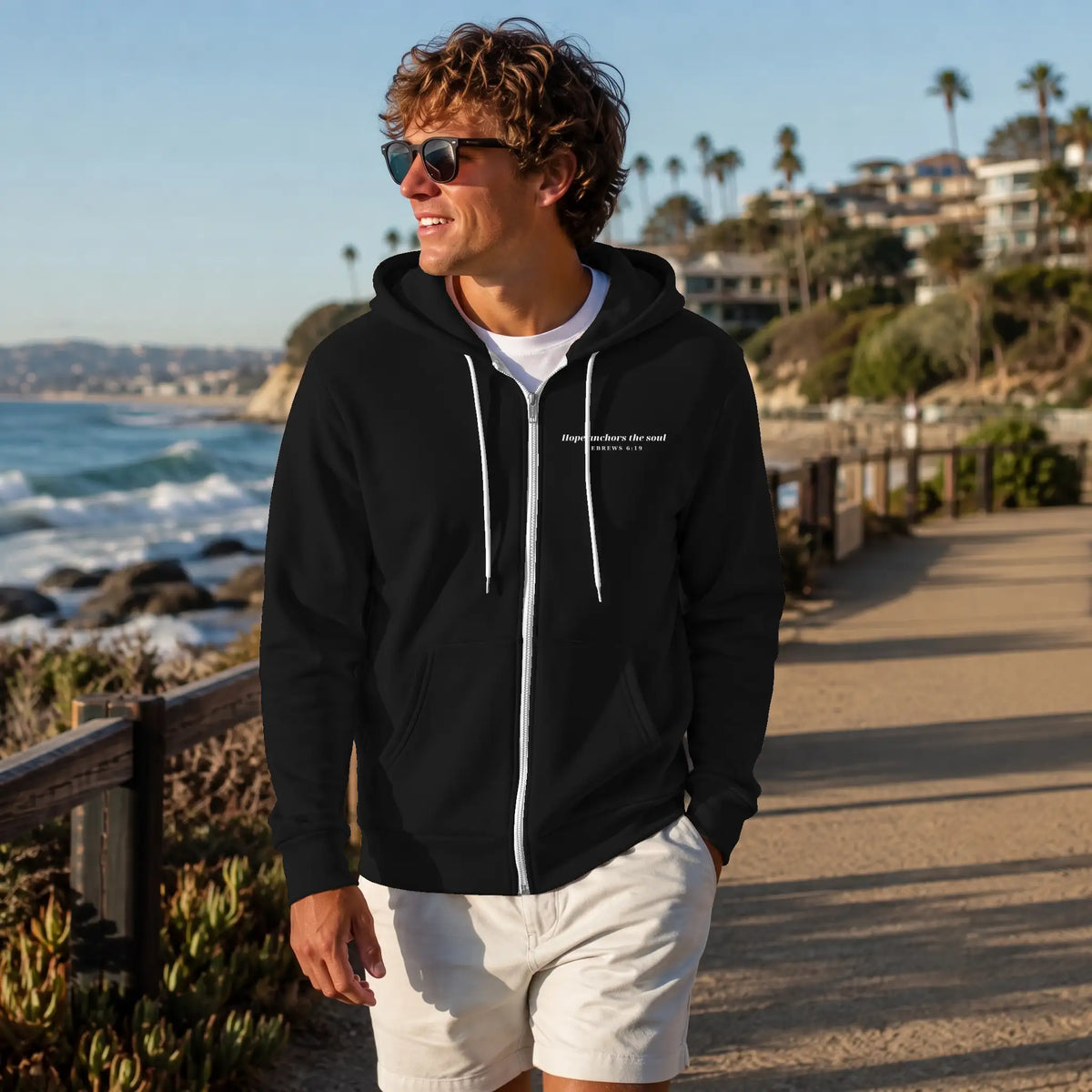 unisex zip hoody anchor