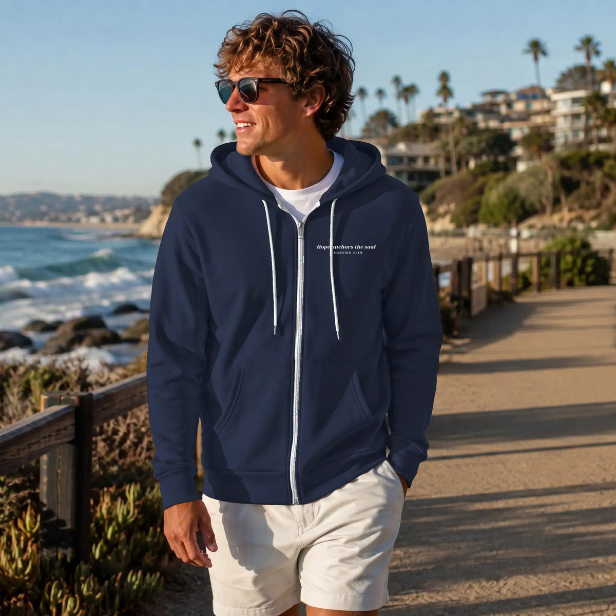 unisex zip hoody anchor