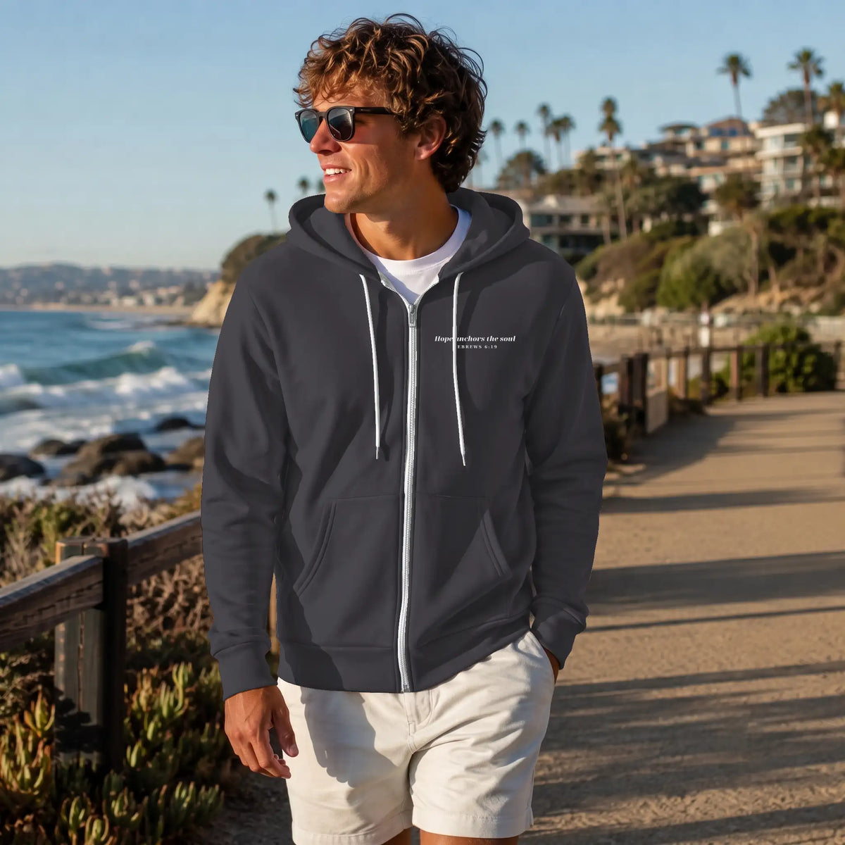 unisex zip hoody anchor