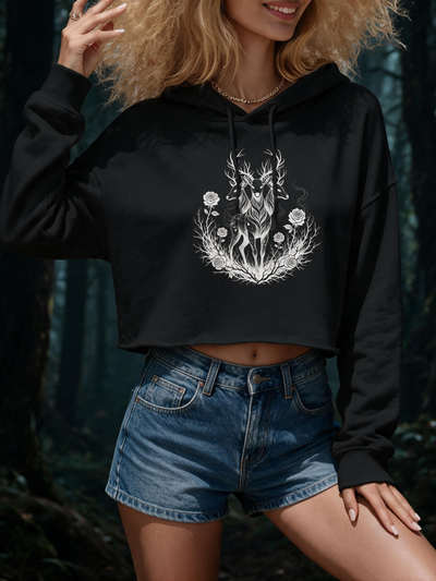 Phantom Stag Women's Crop Hoodie