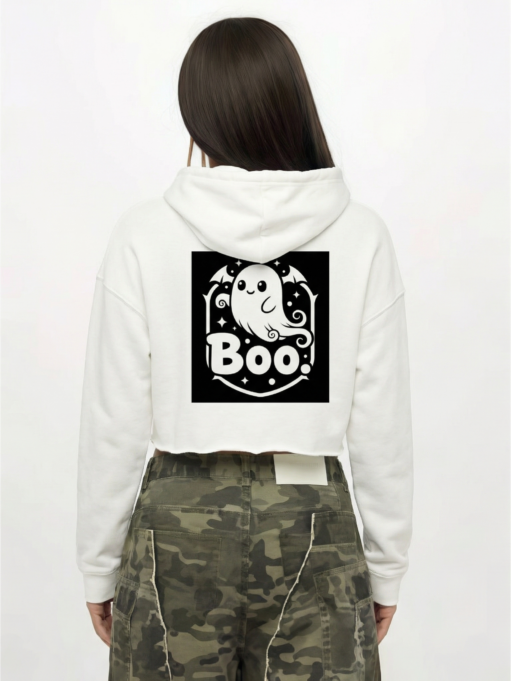 Boo Lightweight Crop Hoodie