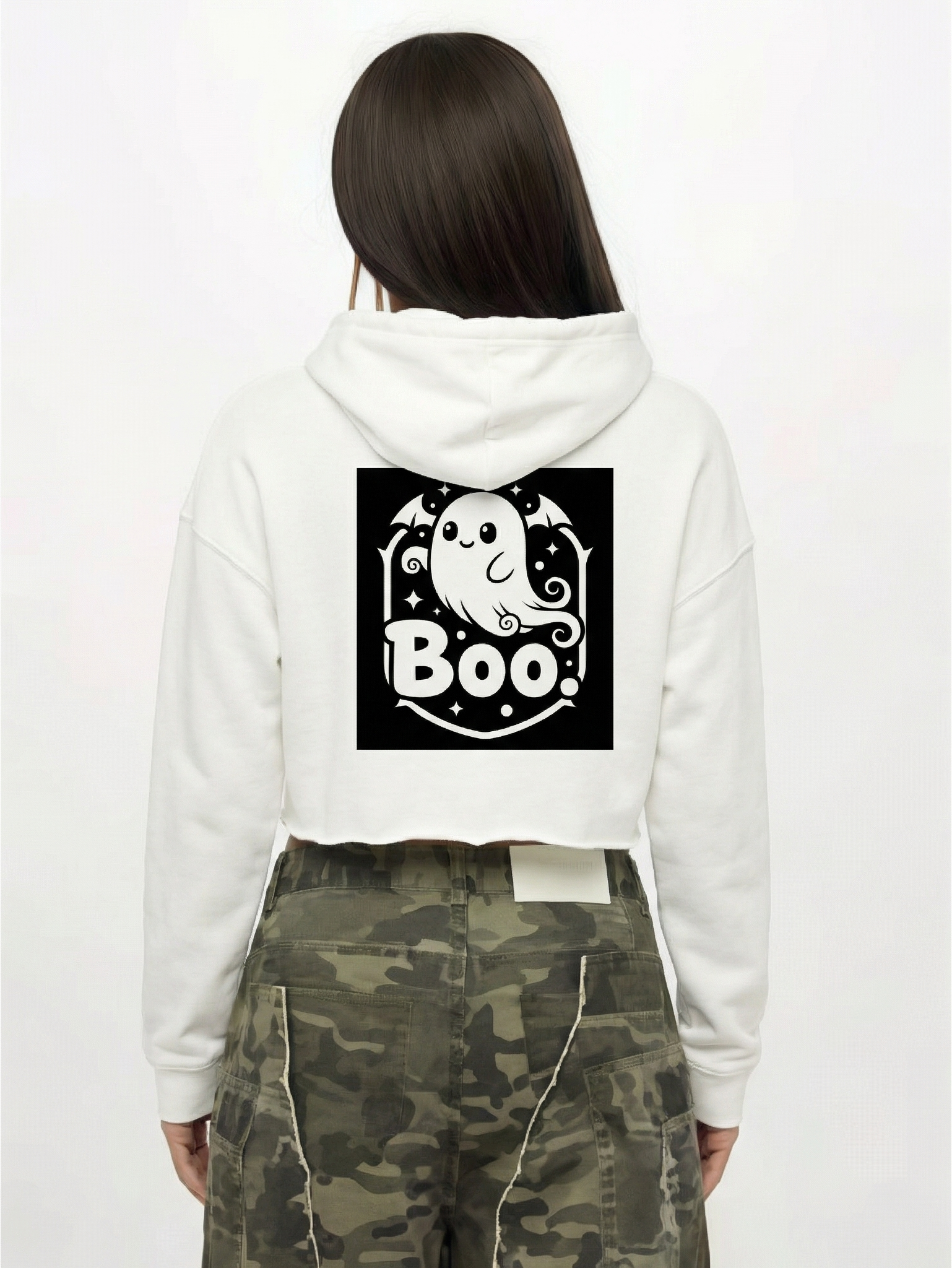 Boo Lightweight Crop Hoodie